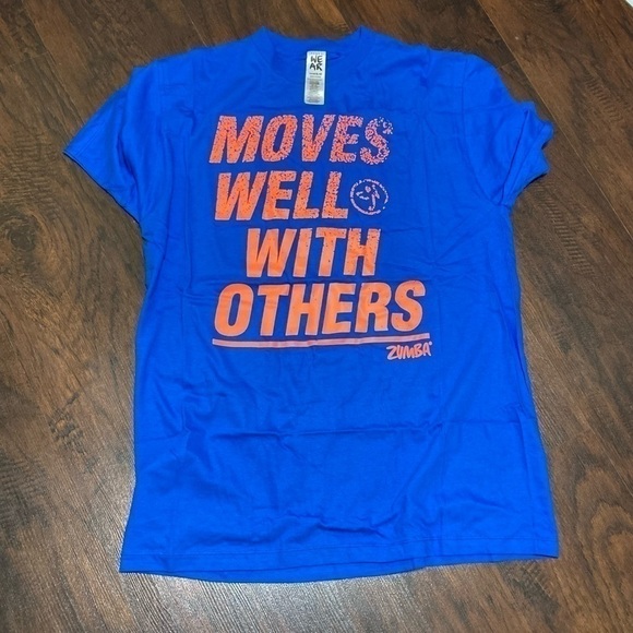 ZUMBA T-Shirt “MOVES WELL WITH OTHERS” customazible 100% cotton Large new - Picture 3 of 4